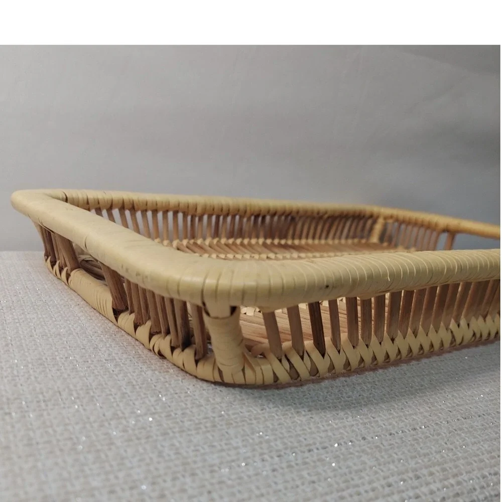 MCM Danish Rattan Serving Tray Modern Chic‎ Boho Bamboo Vintage 17